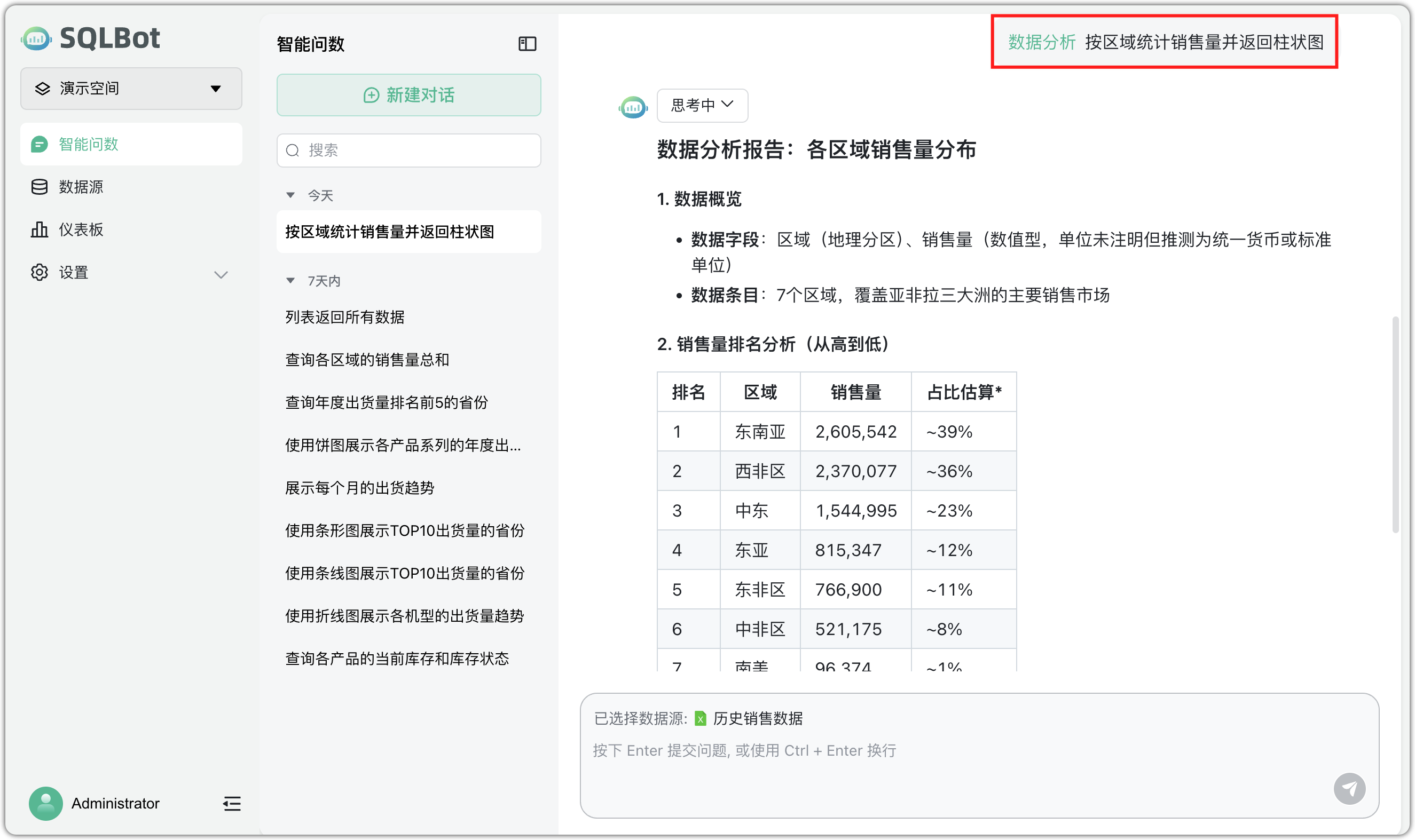 智能问数管理页面