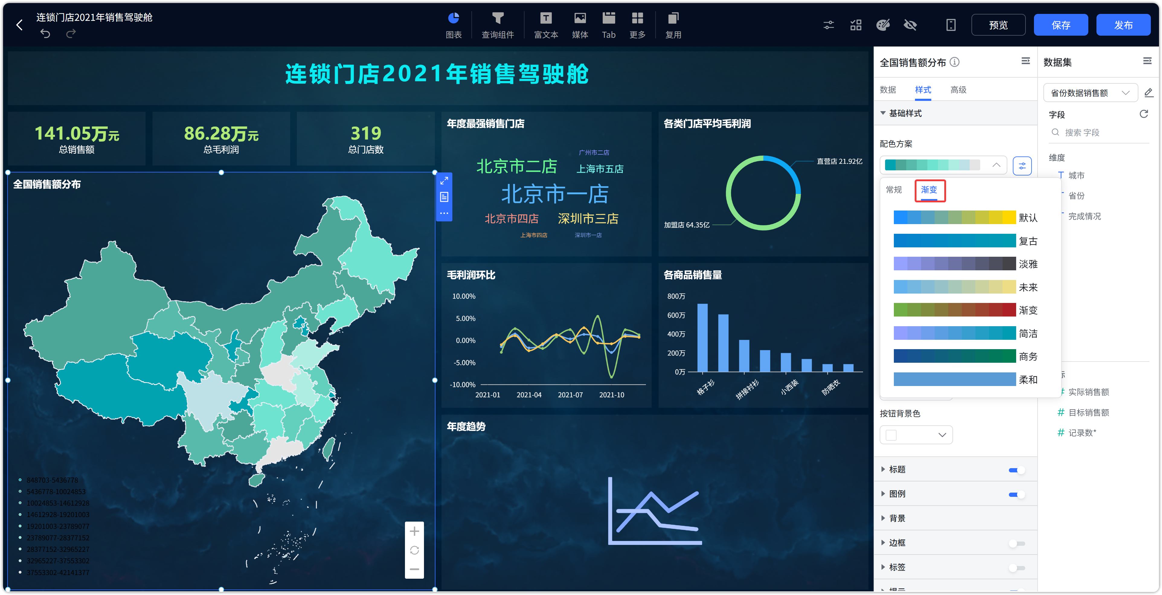 地图渐变色
