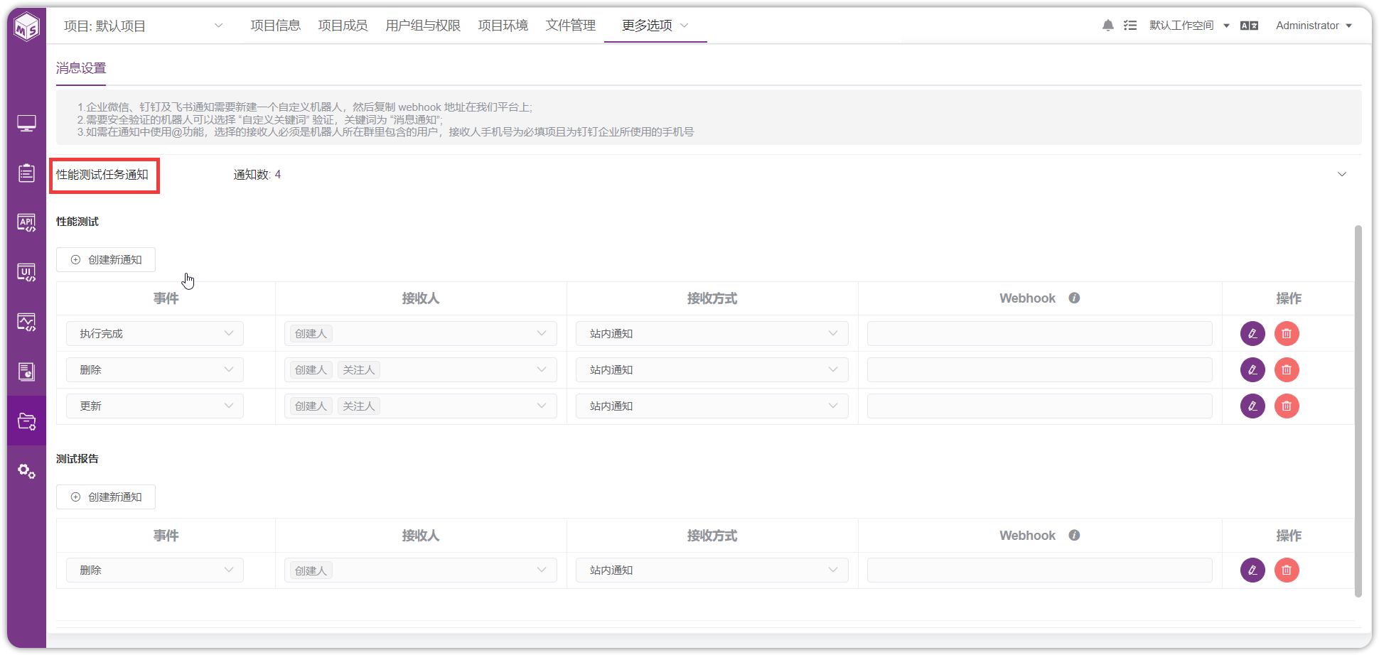 !性能测试任务通知-首页