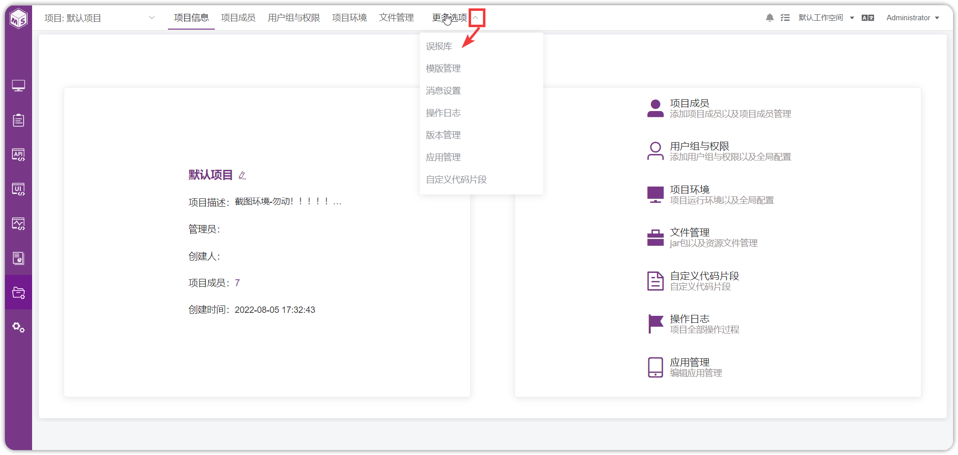 !项目设置